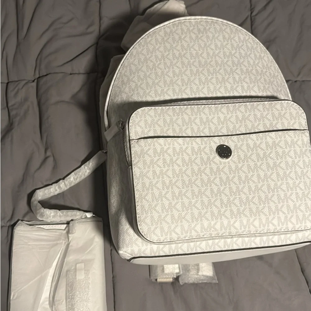 White Monogram Backpack - Picture 3 of 4
